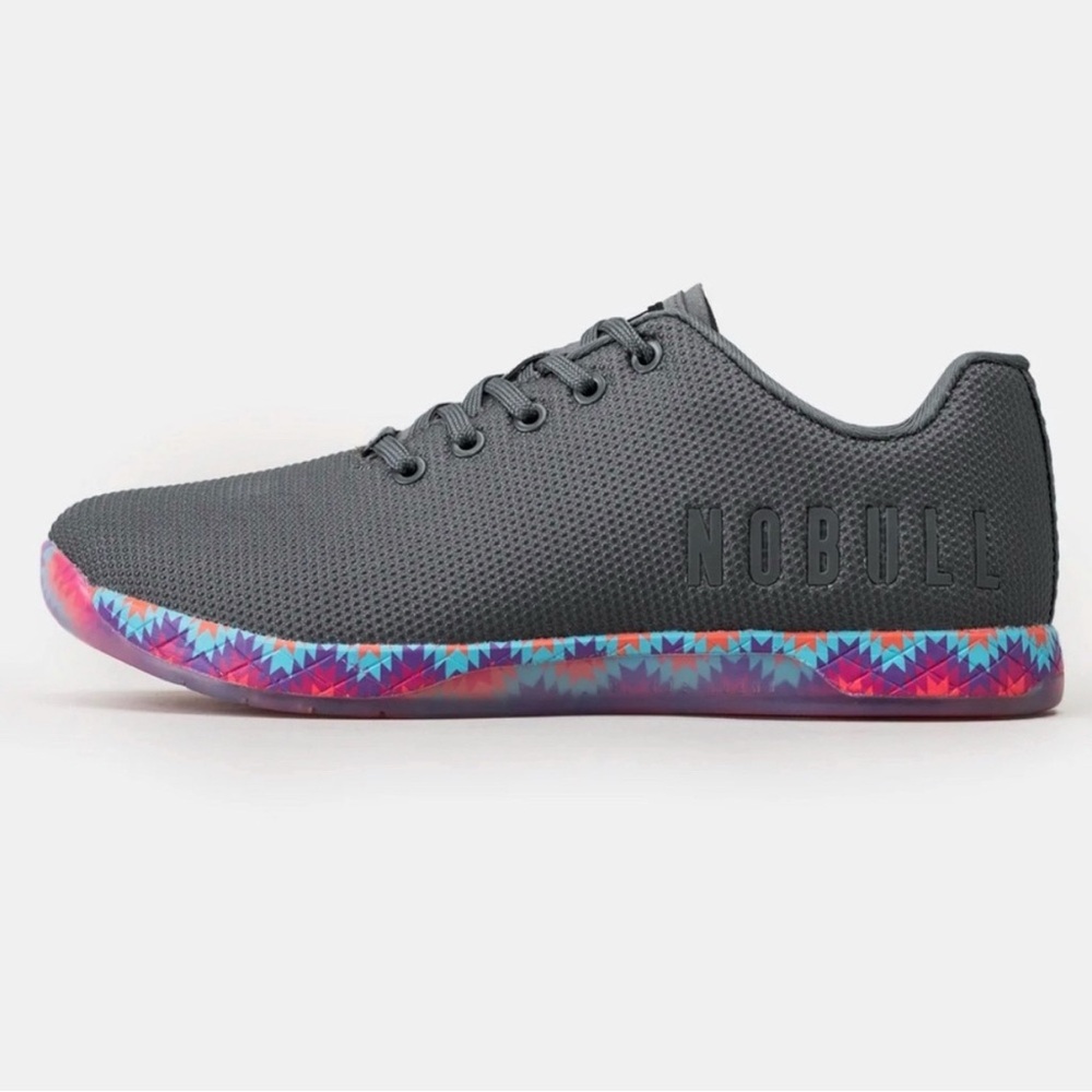 NOBULL - women’s Grey Patchwork Trainer sneakers CrossFit lace up shoes Size 9.5 - Picture 2 of 9